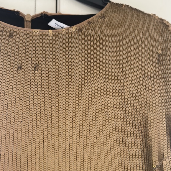 Diane von Fürstenberg gold mini dress size 14 - Picture 2 of 4